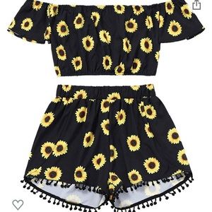 Two piece sunflower outfit